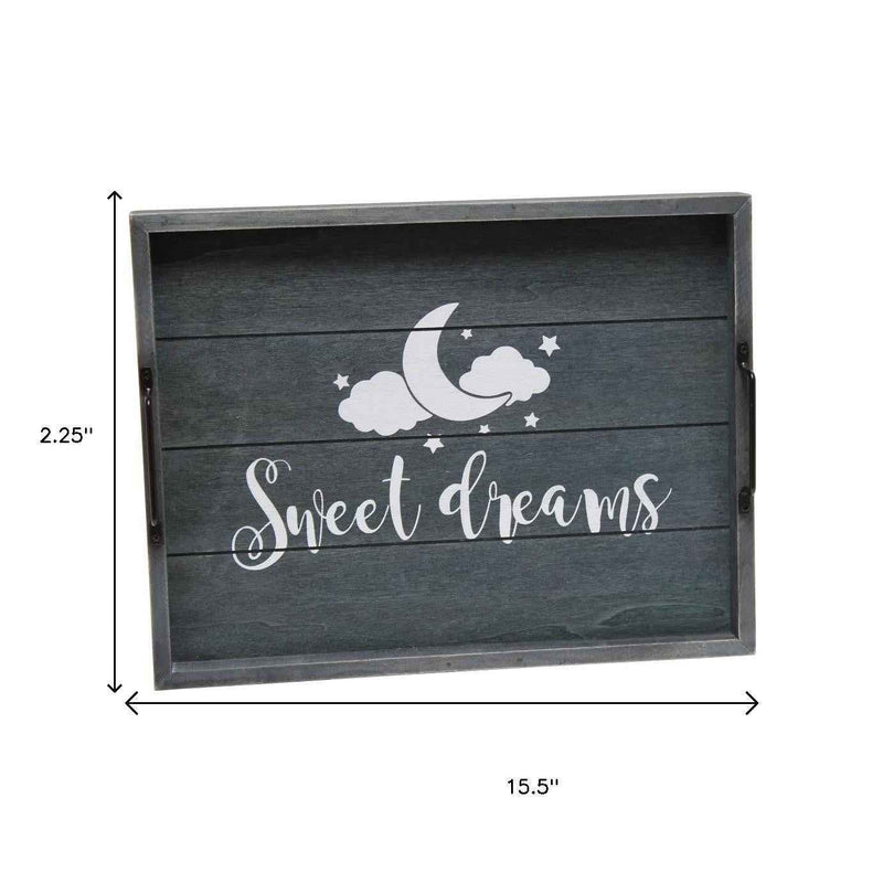 12" Dark Blue Serving Tray With Handles