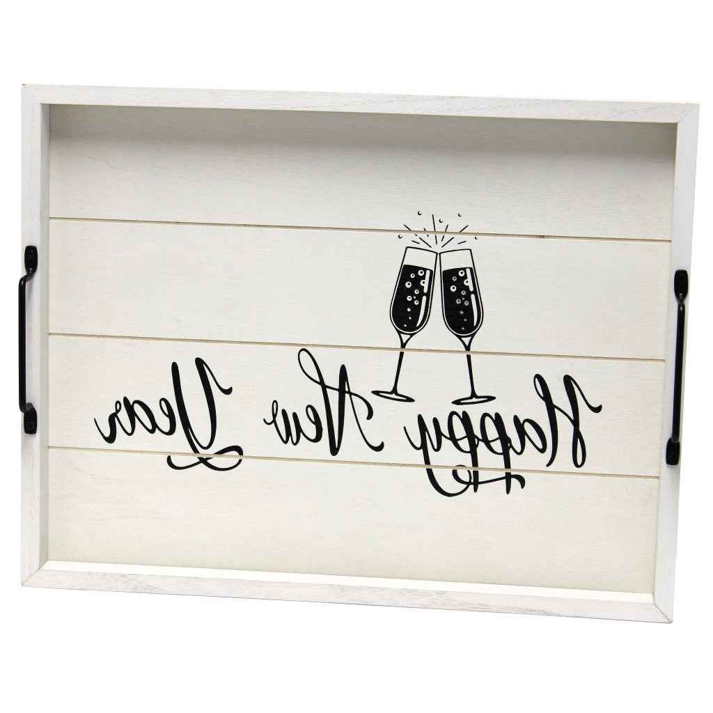 12" Light Gray Serving Tray With Handles