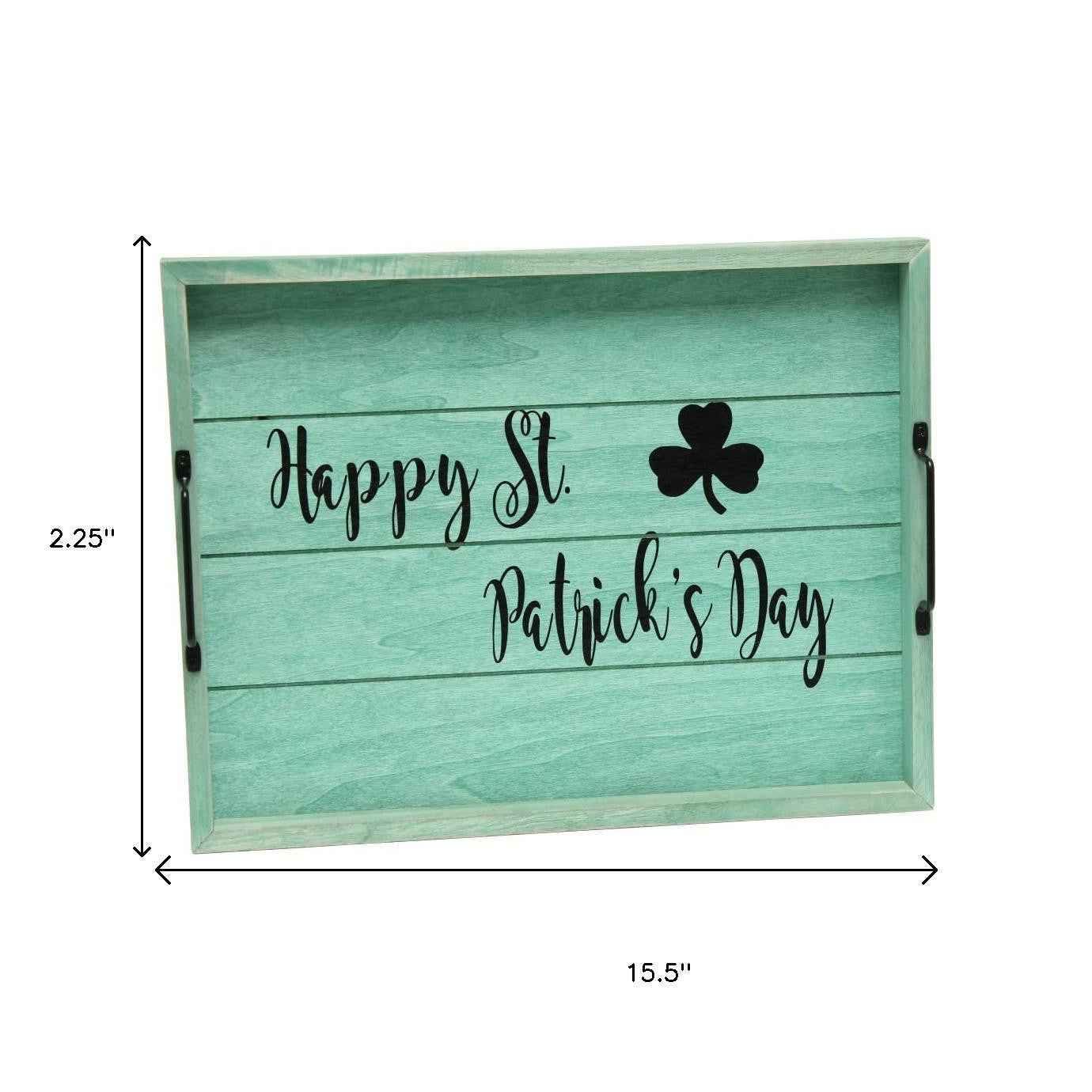 12" Green Serving Tray With Handles