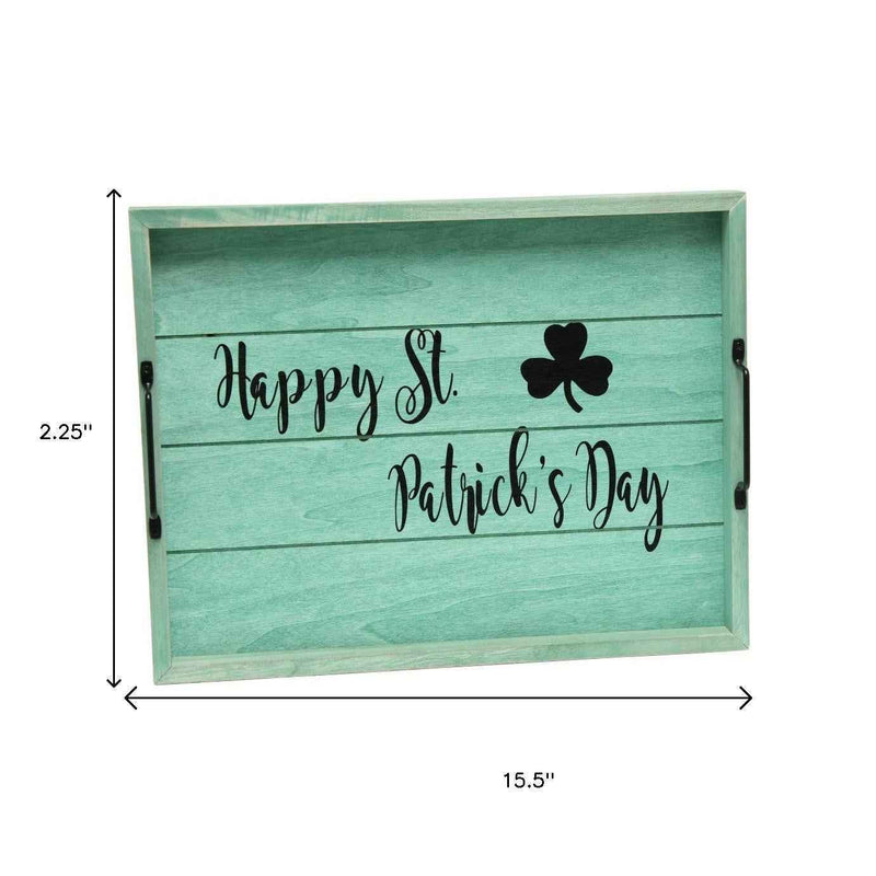 12" Green Serving Tray With Handles