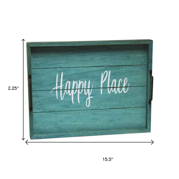 12" Blue Serving Tray With Handles