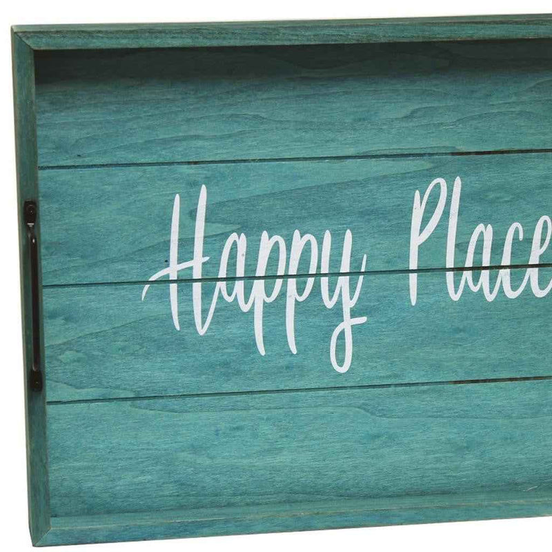 12" Blue Serving Tray With Handles