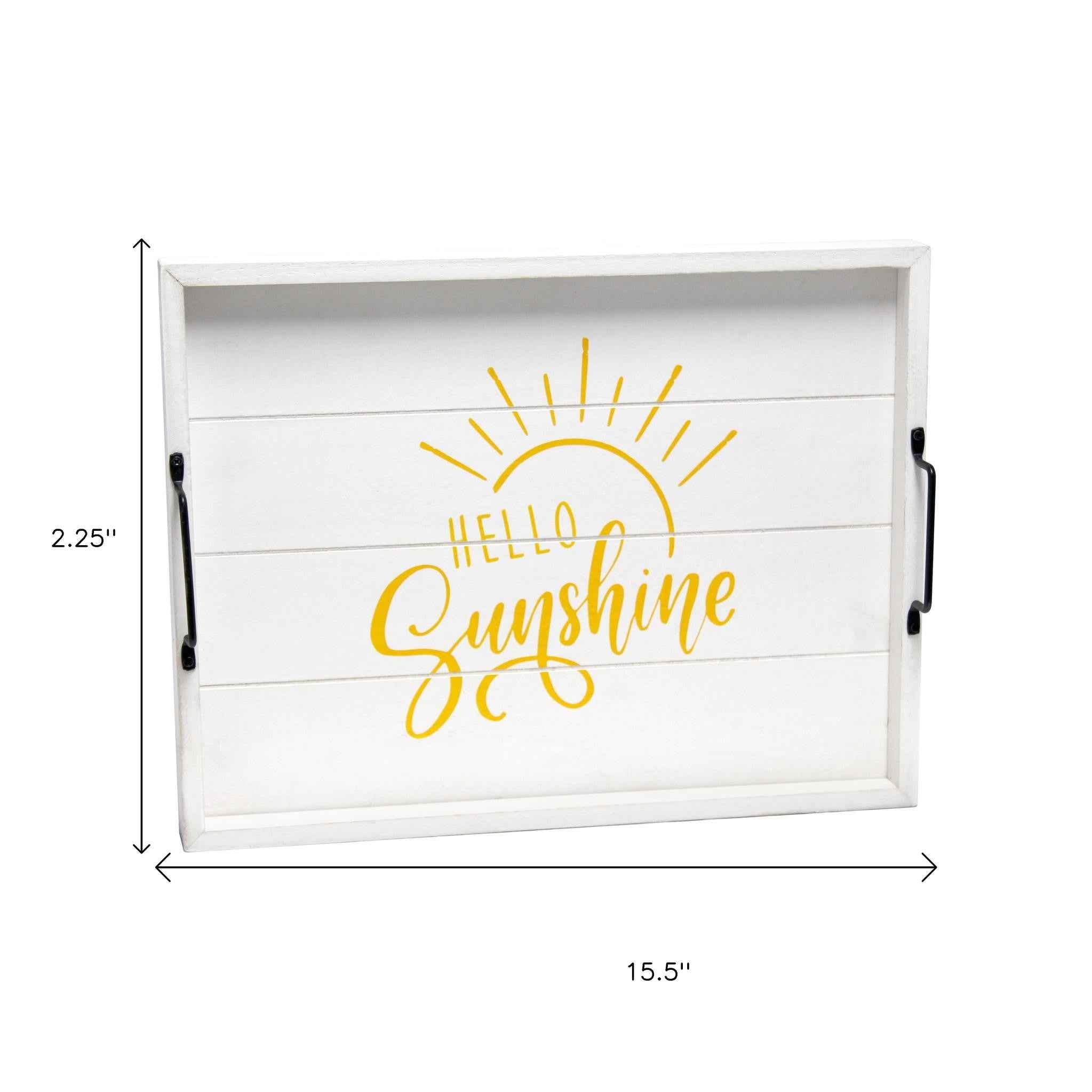 12" White Serving Tray With Handles