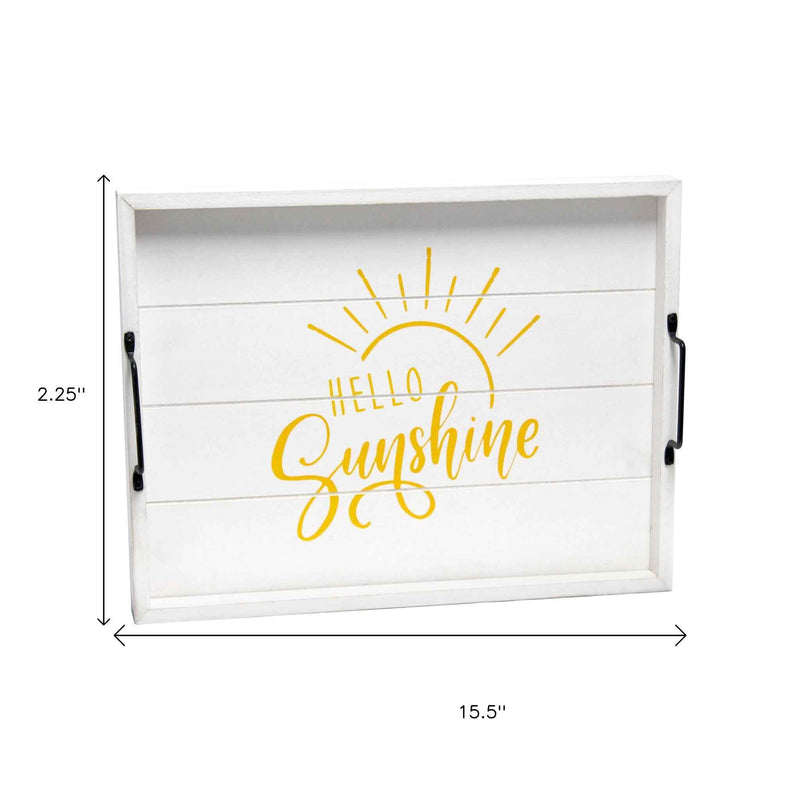 12" White Serving Tray With Handles