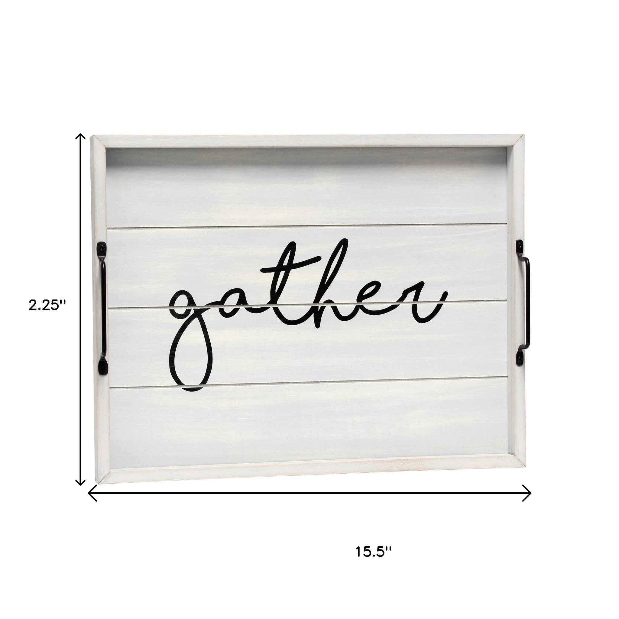 12" Gray Serving Tray With Handles