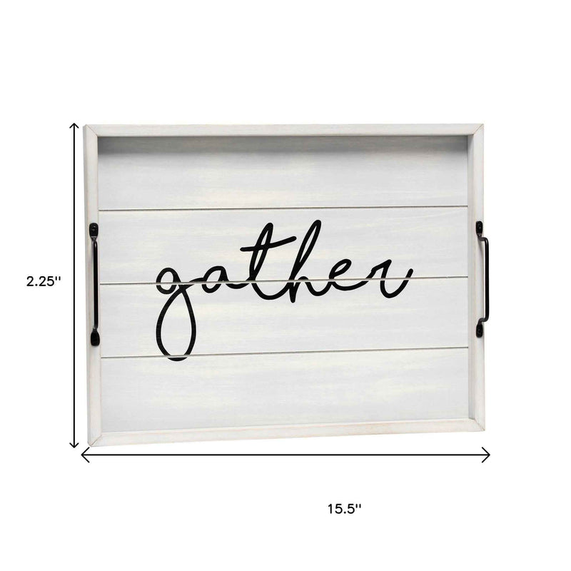 12" Gray Serving Tray With Handles