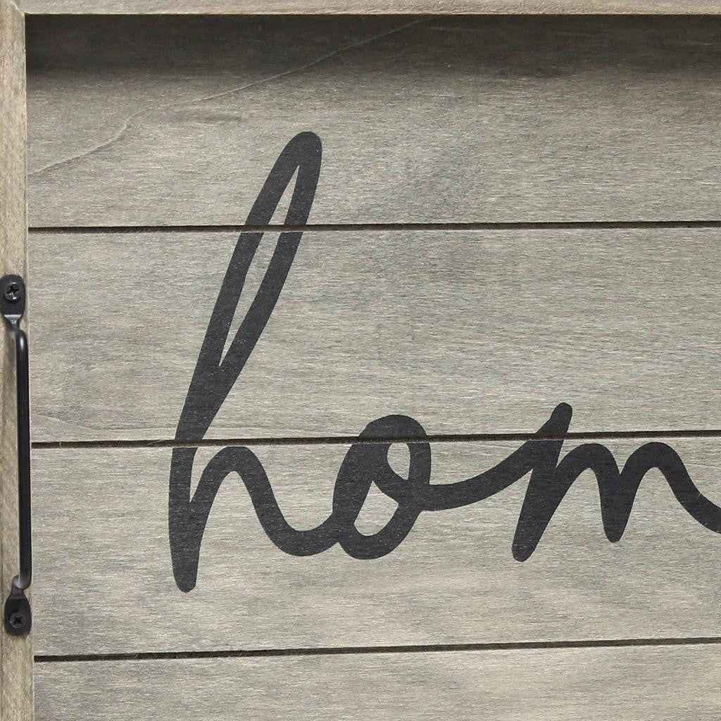 12" Gray Serving Tray With Handles