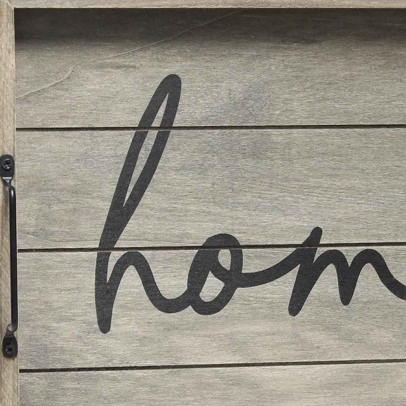 12" Gray Serving Tray With Handles