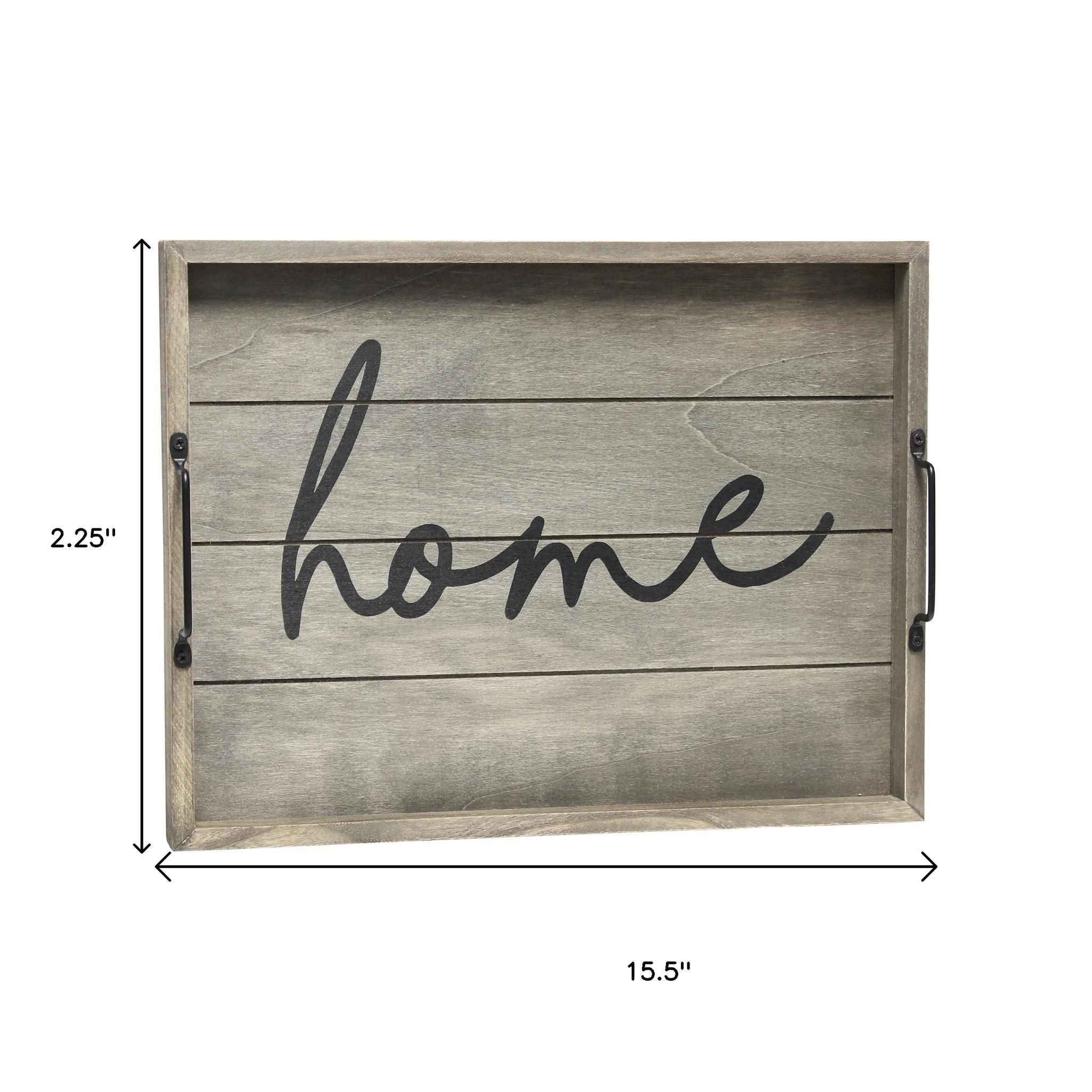 12" Gray Serving Tray With Handles