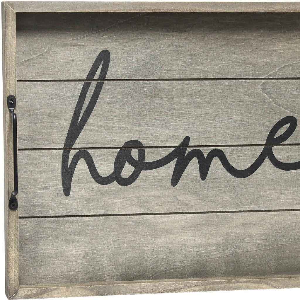 12" Gray Serving Tray With Handles