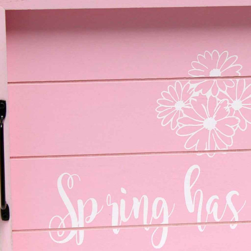 12" Light Pink Serving Tray With Handles