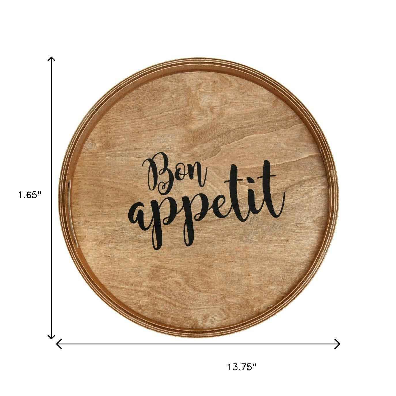 14" Natural Oval Serving Tray With Handles