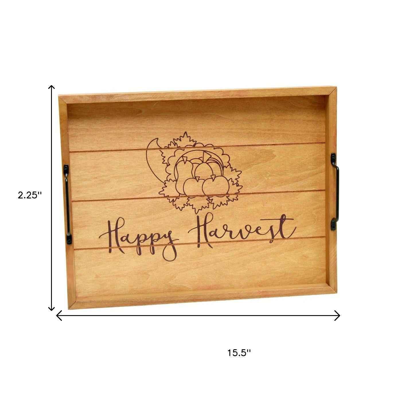 12" Natural Serving Tray With Handles