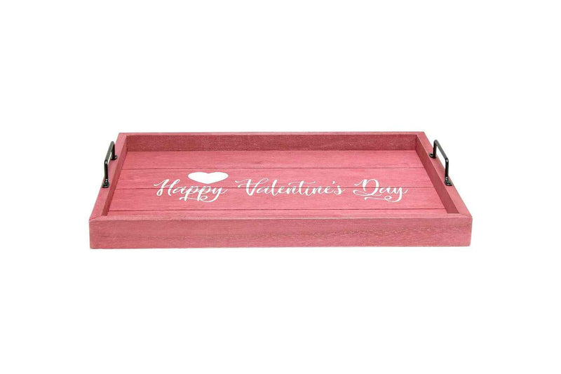 12" Dark Pink Serving Tray With Handles