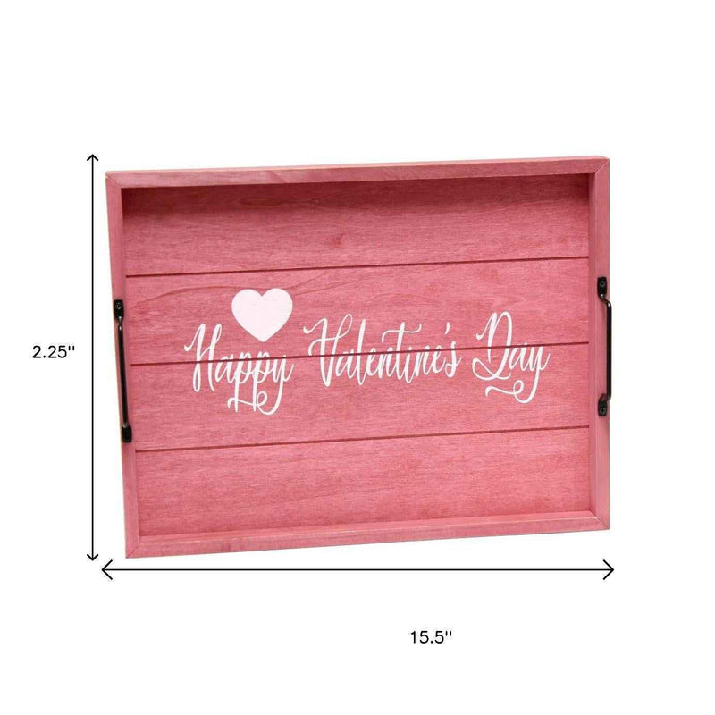 12" Dark Pink Serving Tray With Handles