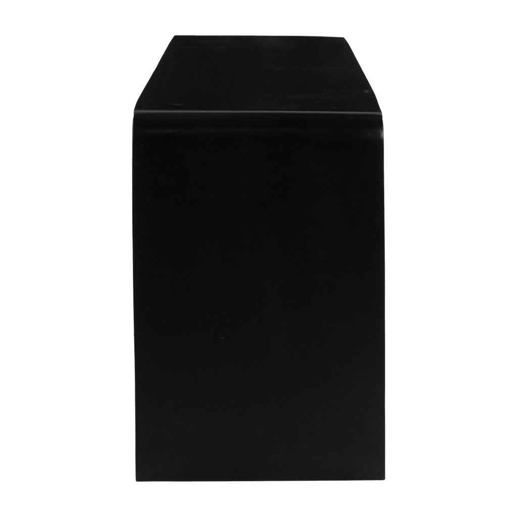 67" Black And Natural Solid Wood Sideboard with Four Doors