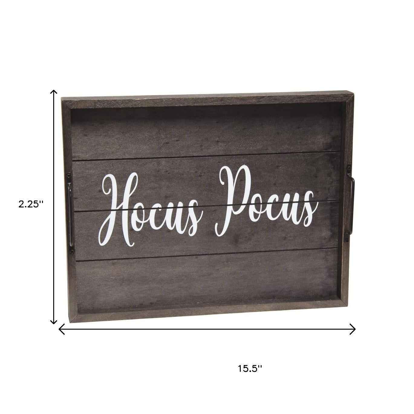 16" Black And White Hocus Pocus Halloween Serving Tray With Handles