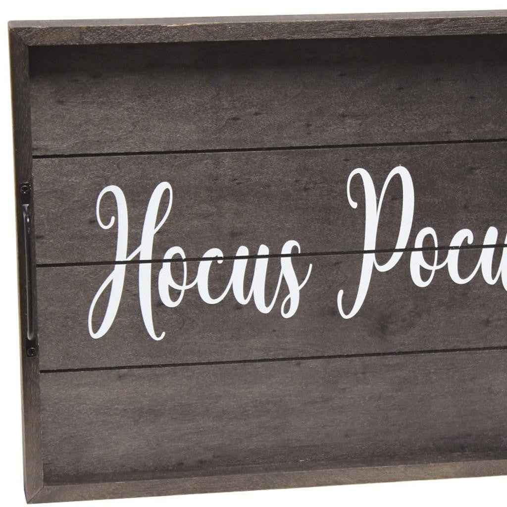 16" Black And White Hocus Pocus Halloween Serving Tray With Handles