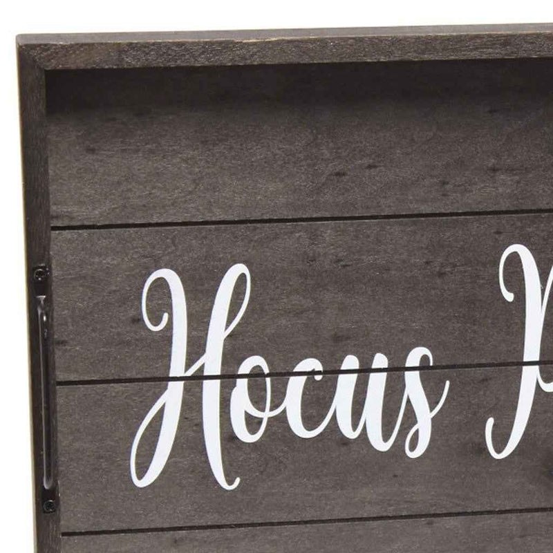 16" Black And White Hocus Pocus Halloween Serving Tray With Handles