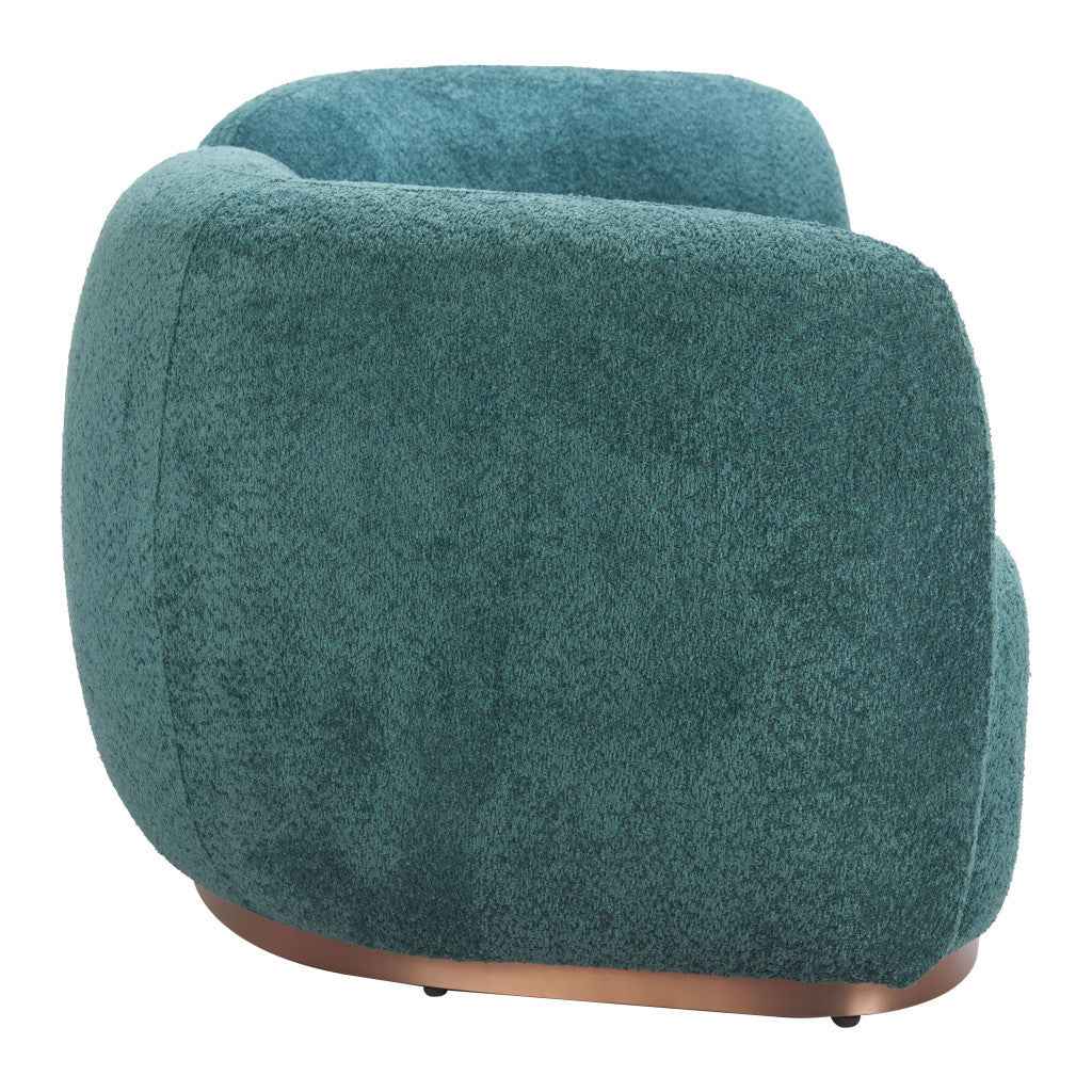 87" Teal Blue Sofa With Legs