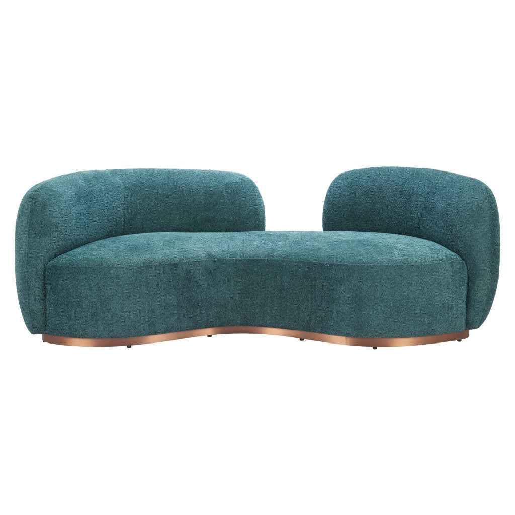 87" Teal Blue Sofa With Legs