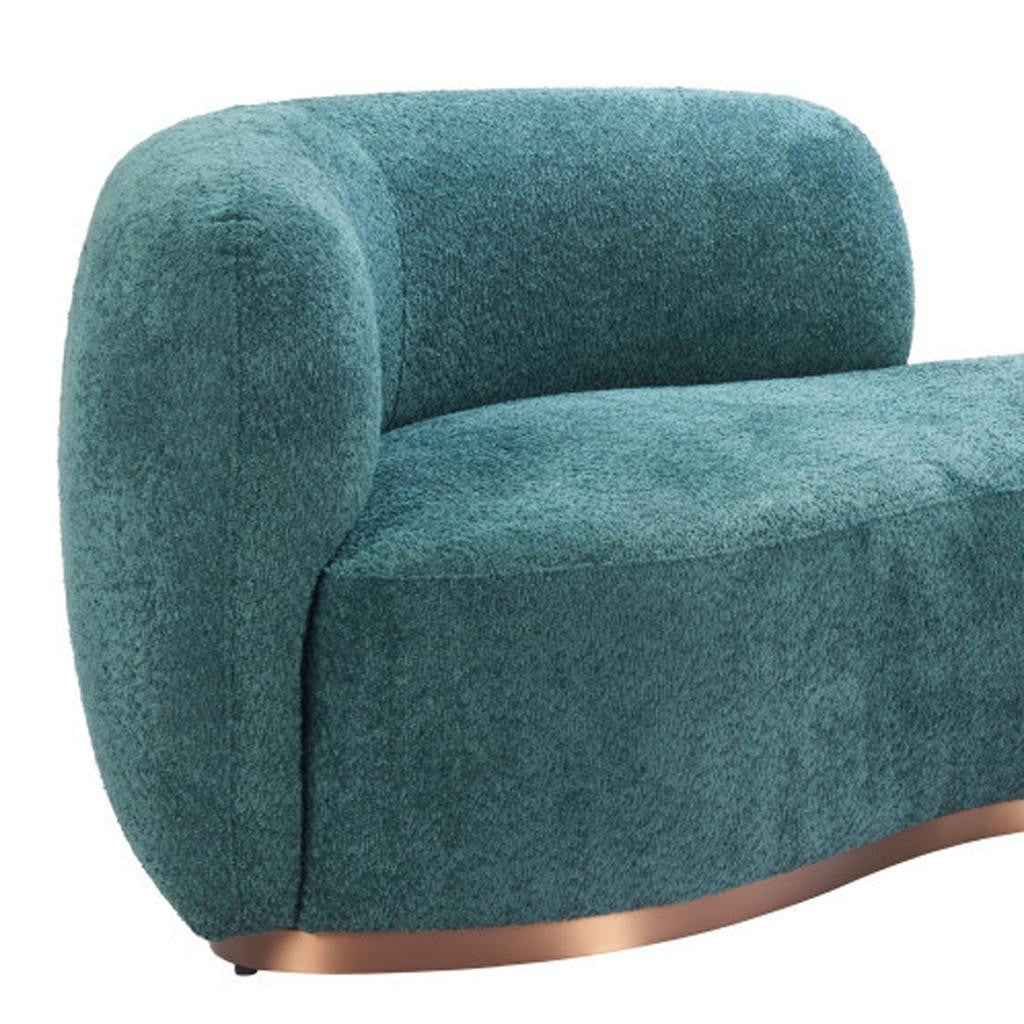 87" Teal Blue Sofa With Legs