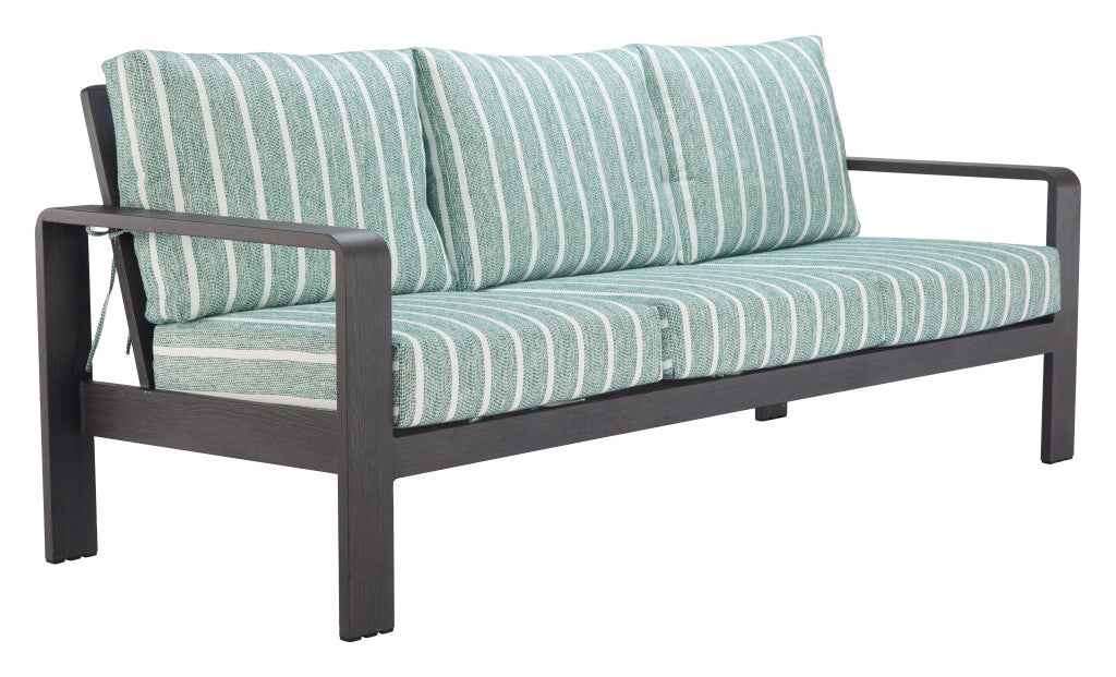 83" Green Polypropylene Sofa