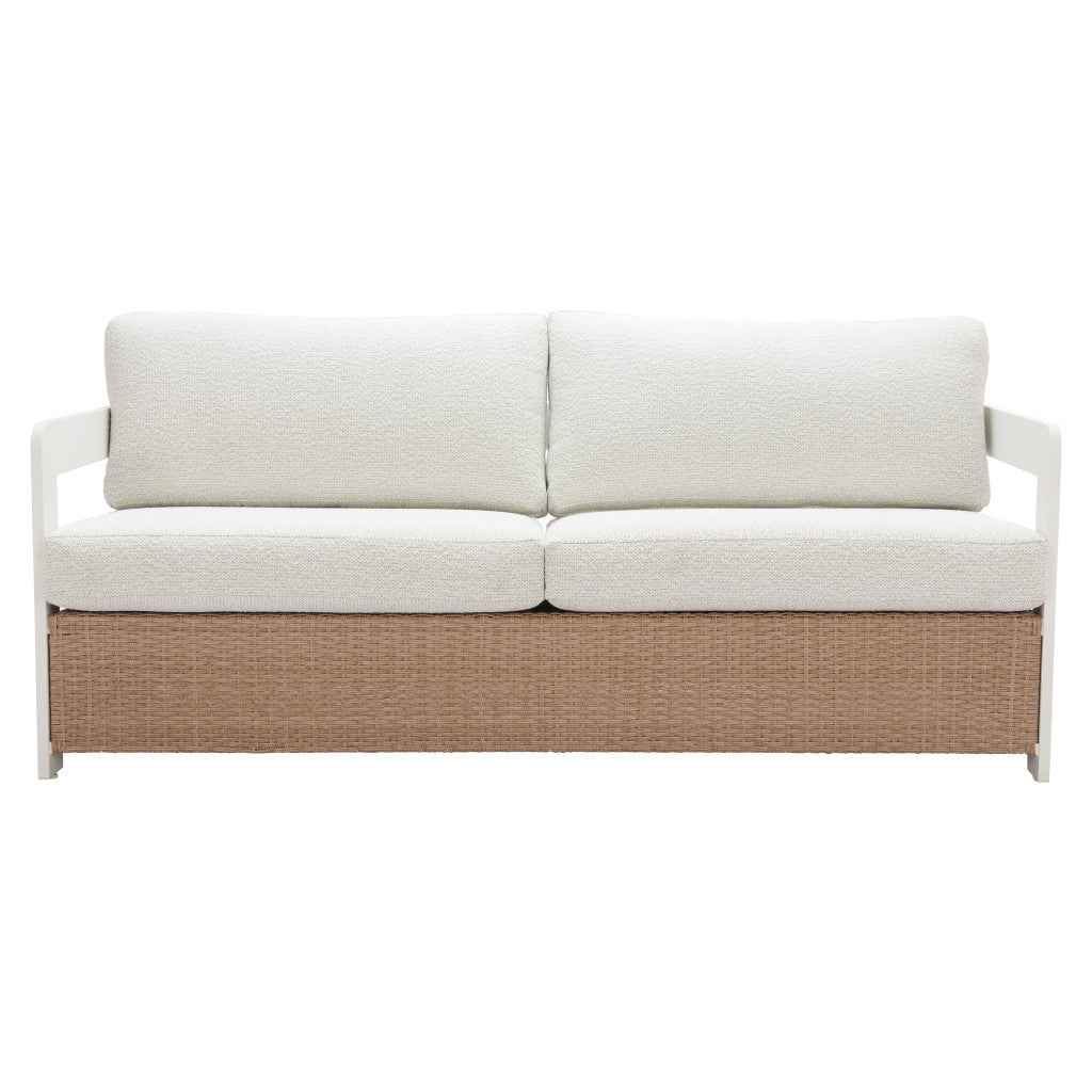 73" White Polypropylene Sofa