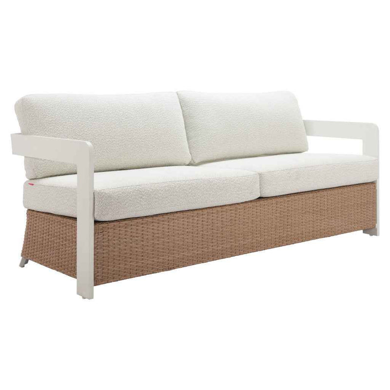 73" White Polypropylene Sofa