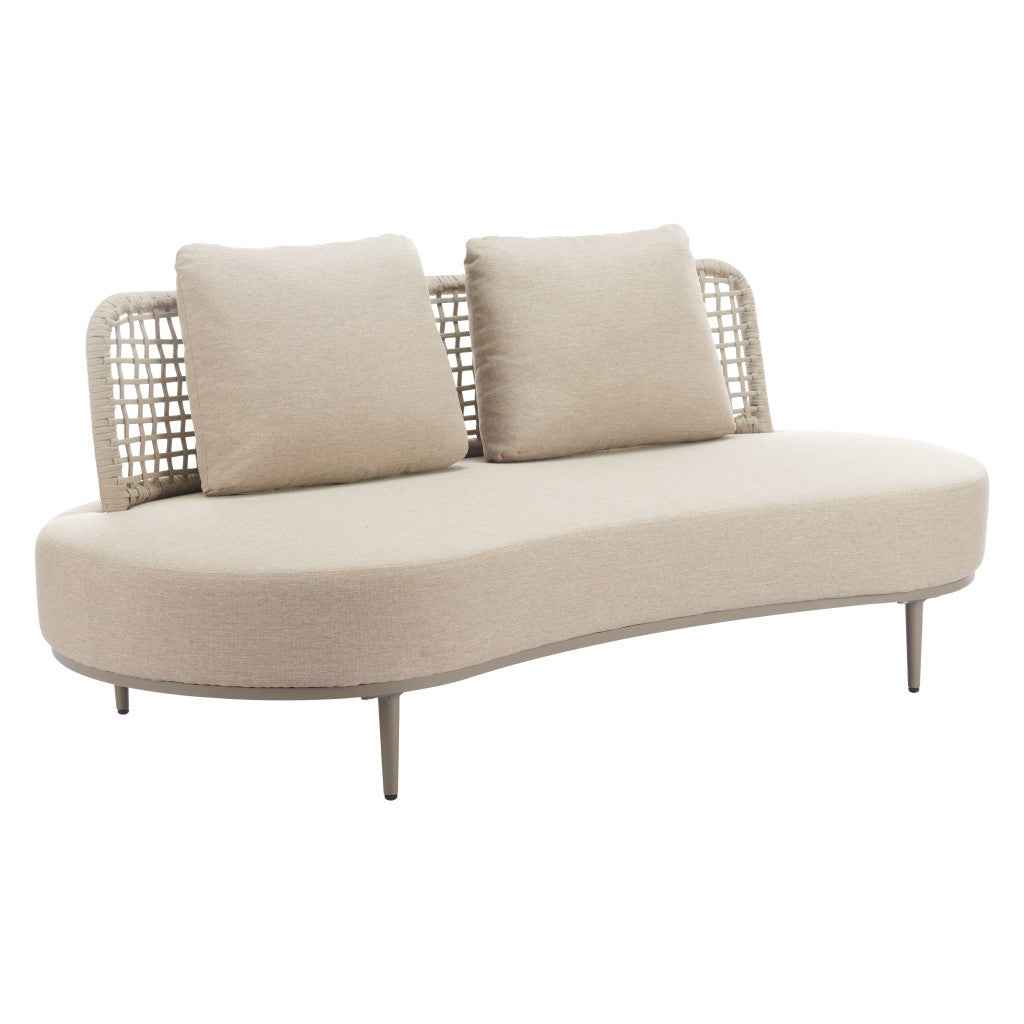 75" Beige Polypropylene Sofa