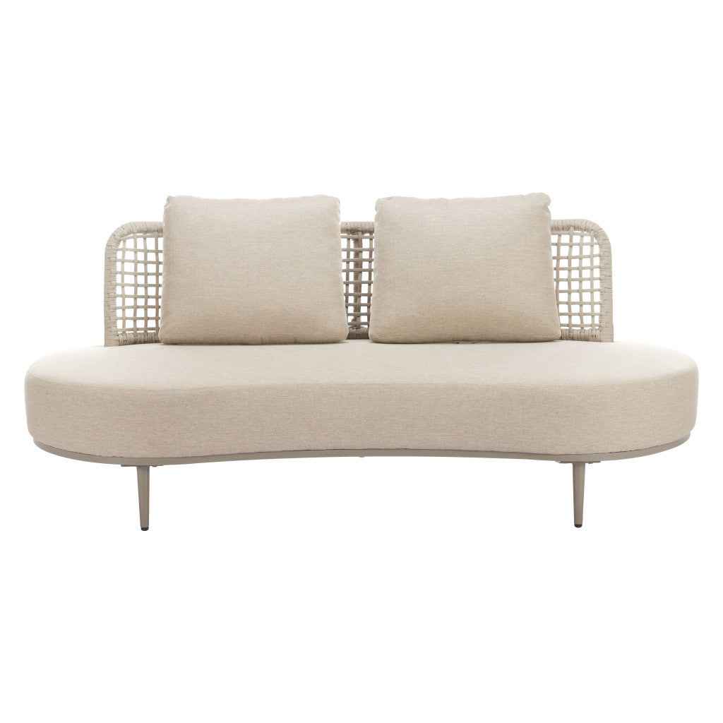 75" Beige Polypropylene Sofa