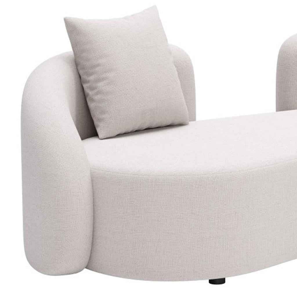 91" Beige Polypropylene Sofa