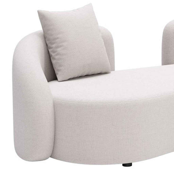 91" Beige Polypropylene Sofa