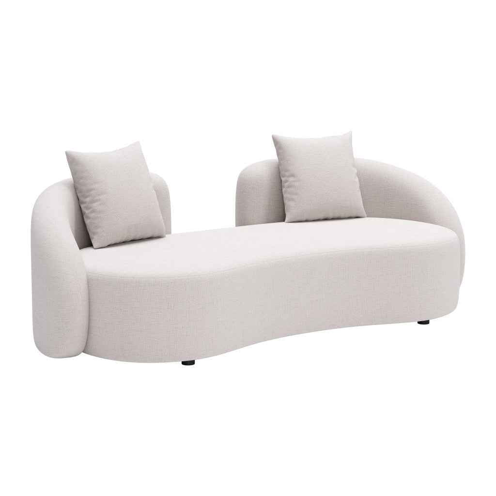 91" Beige Polypropylene Sofa