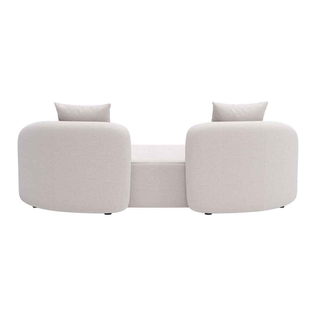 91" Beige Polypropylene Sofa