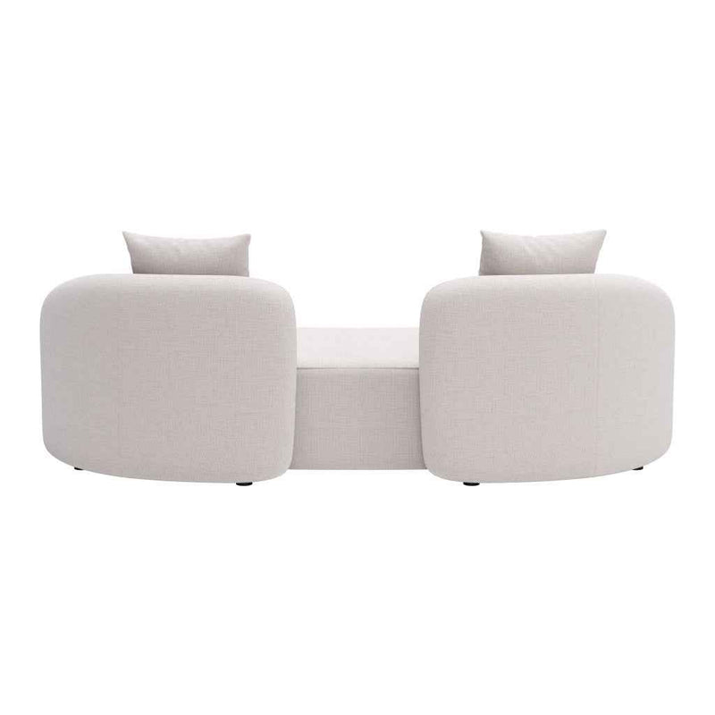 91" Beige Polypropylene Sofa