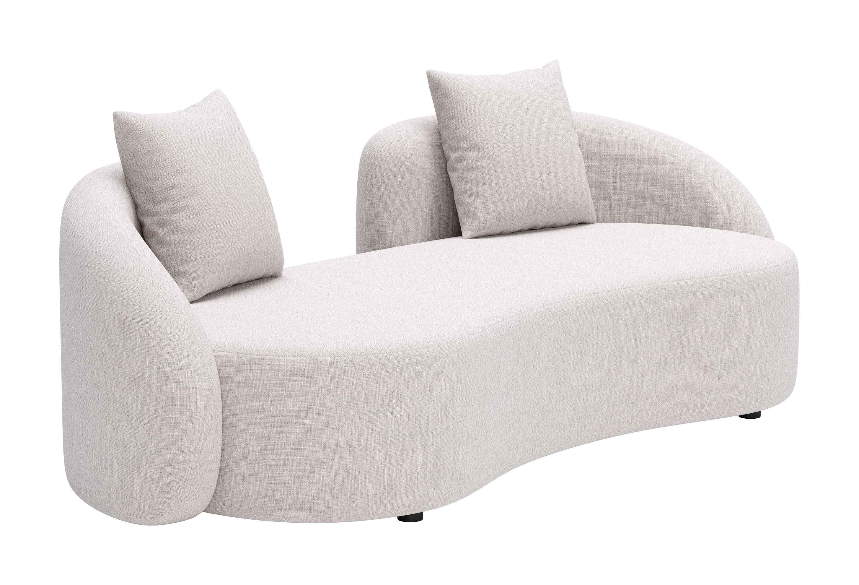 91" Beige Polypropylene Sofa