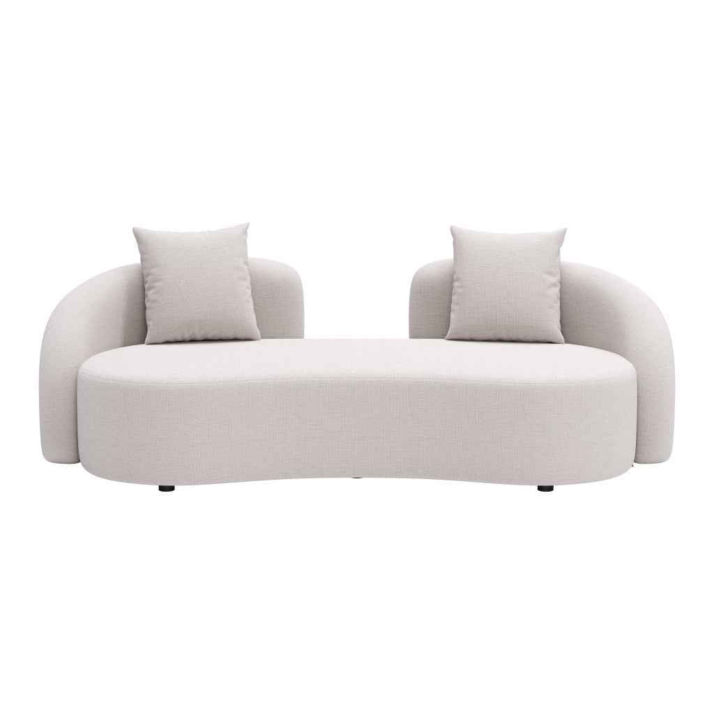 91" Beige Polypropylene Sofa