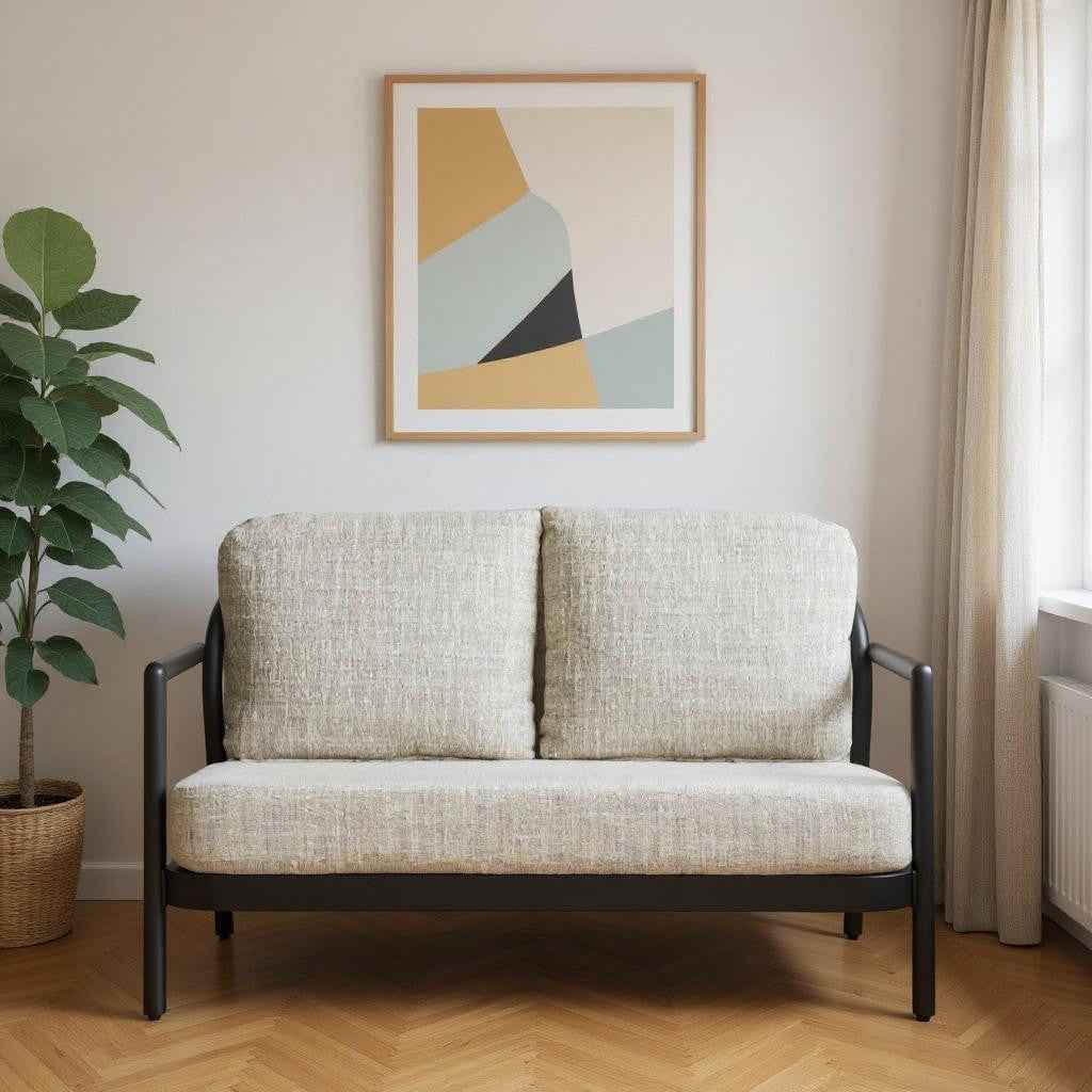 50" Beige Polypropylene Sofa