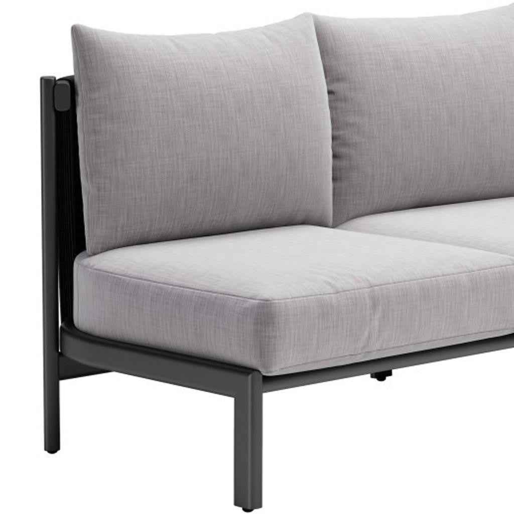 78" Gray Polypropylene Sofa