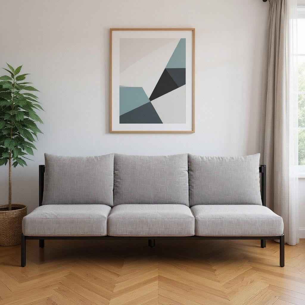 78" Gray Polypropylene Sofa