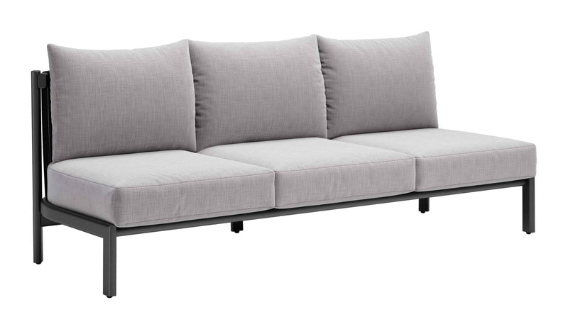 78" Gray Polypropylene Sofa