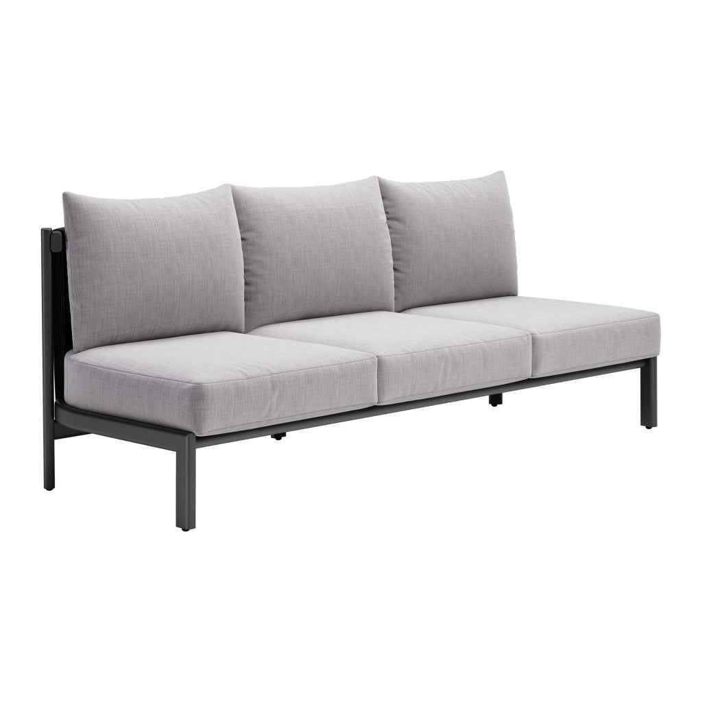 78" Gray Polypropylene Sofa