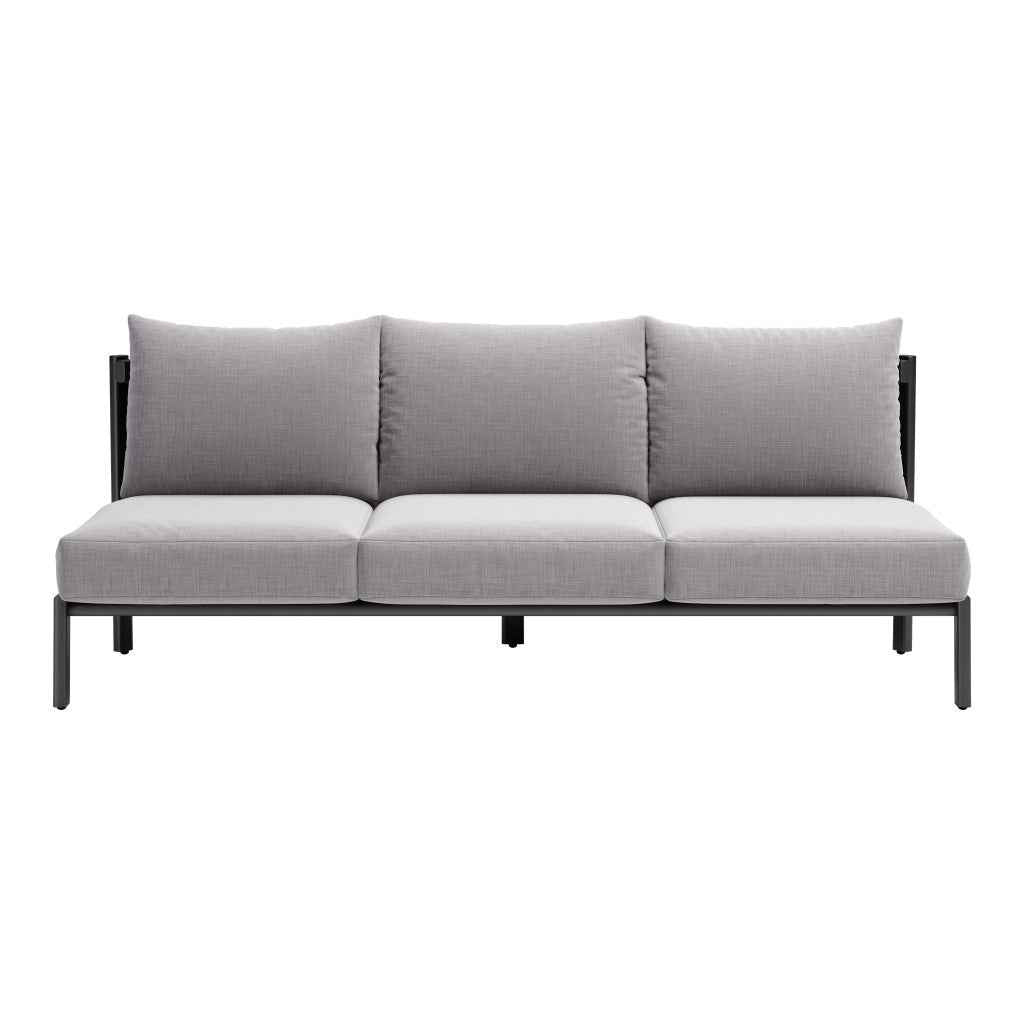 78" Gray Polypropylene Sofa