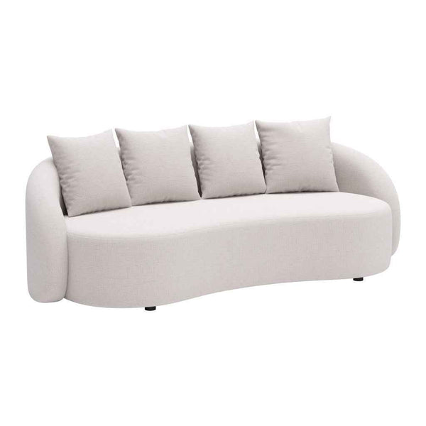 91" Beige Polypropylene Sofa