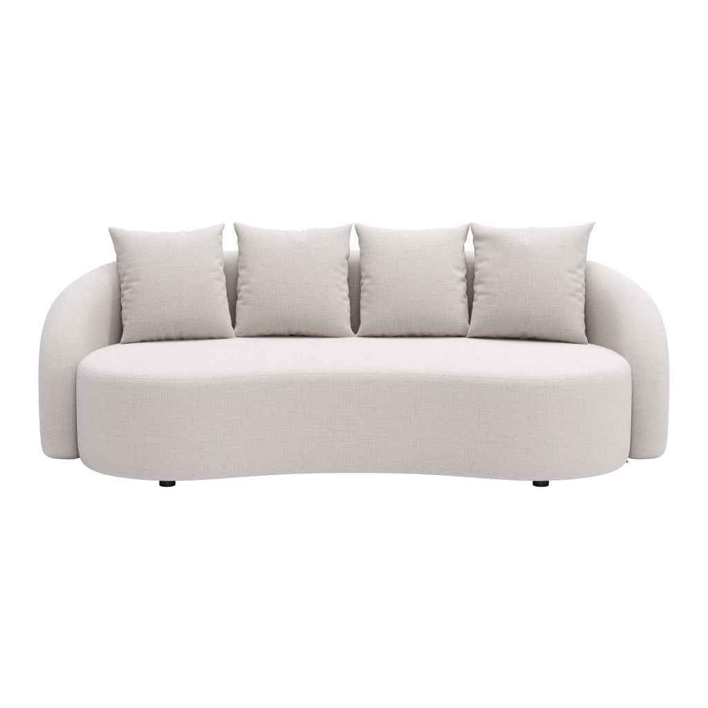 91" Beige Polypropylene Sofa
