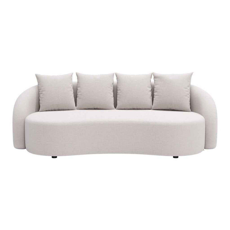91" Beige Polypropylene Sofa
