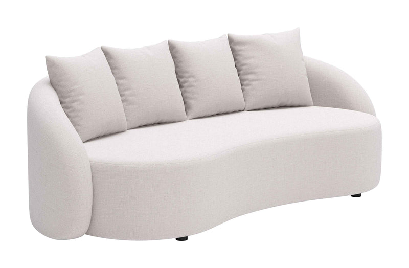 91" Beige Polypropylene Sofa