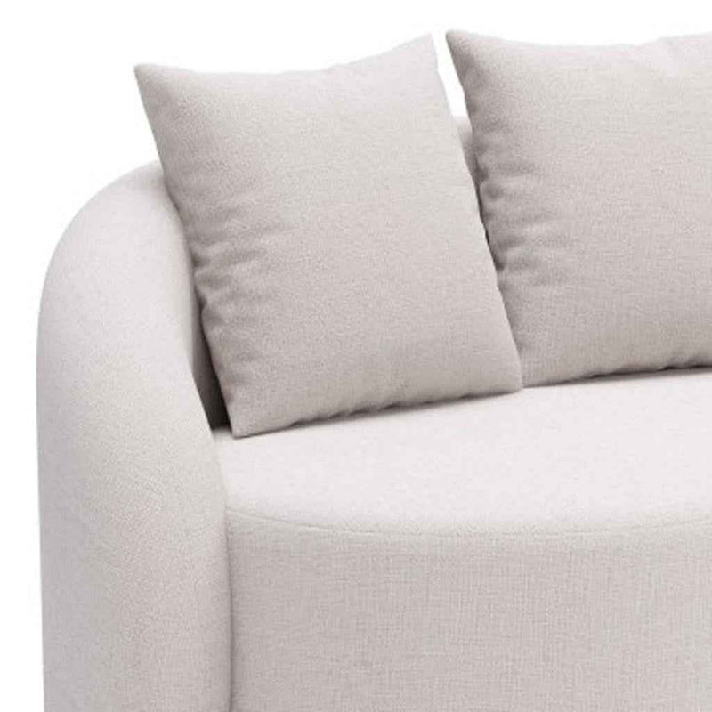 91" Beige Polypropylene Sofa