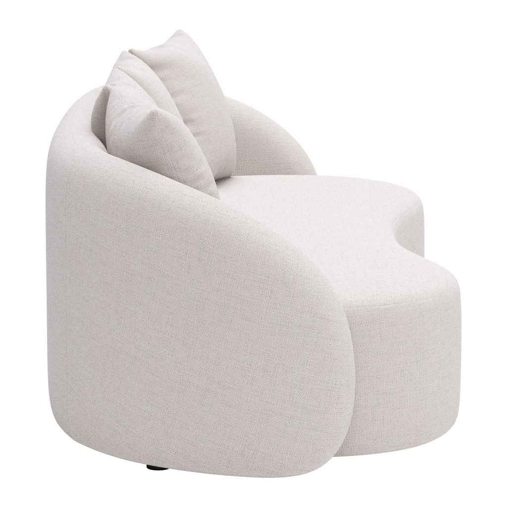 91" Beige Polypropylene Sofa